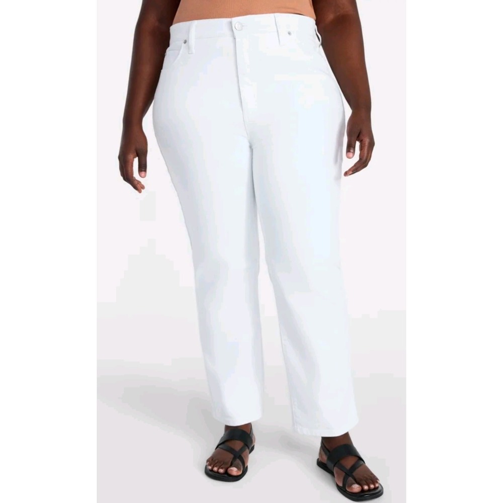 Women's Terra & Sky straight plus size white jeans size 20W